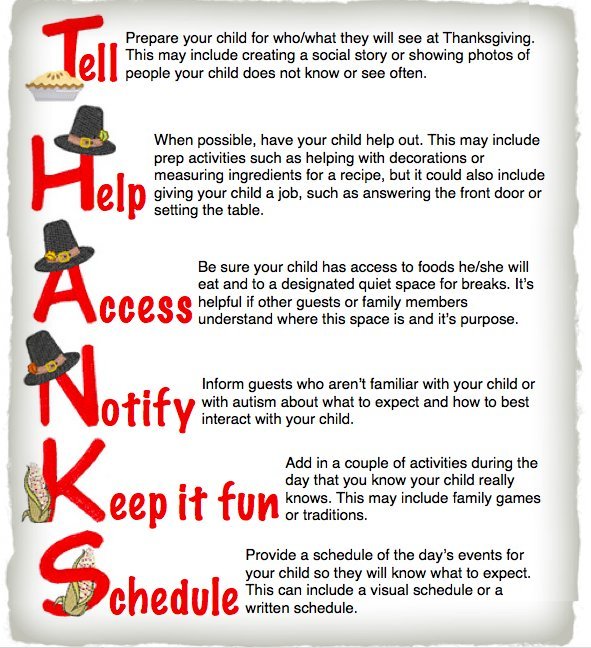 autism thanksgiving tips