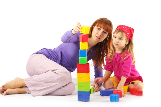 Playing mother and daughter